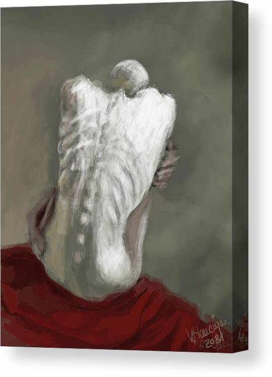 #lenemariefossen Canvas Print featuring the digital art In The Leprosarium 9 by Veronica Huacuja