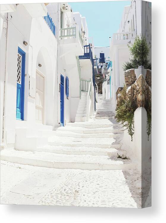 Greece Canvas Print featuring the photograph Into the Neighborhood by Lupen Grainne
