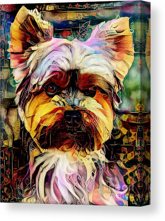 Wingsdomain Canvas Print featuring the photograph Introducing Alexander The Great Magician Yorkshire Terrier Dog 20210916 by Wingsdomain Art and Photography
