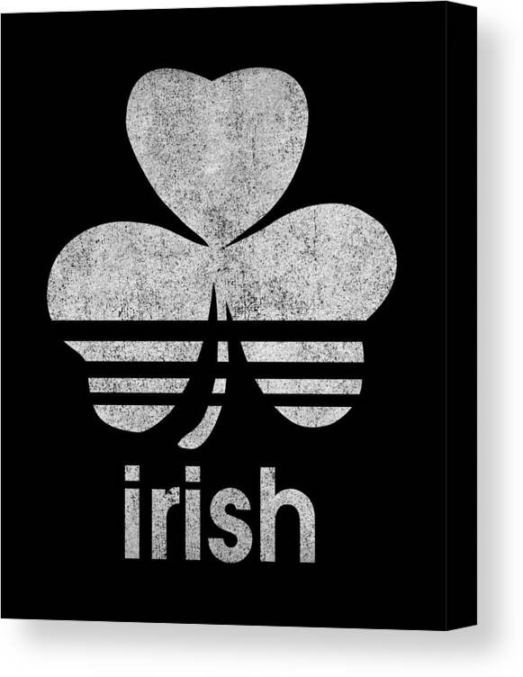 Funny Canvas Print featuring the digital art Irish Logo Retro by Flippin Sweet Gear