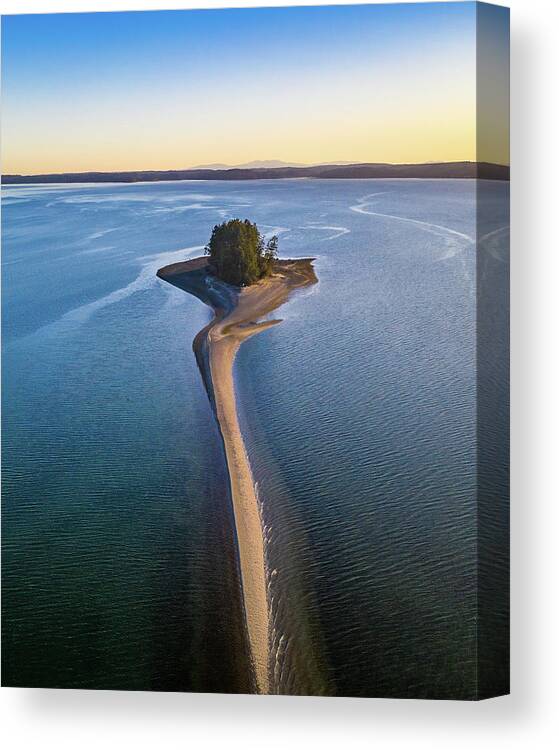 Drone Canvas Print featuring the photograph Island Low Tide by Clinton Ward