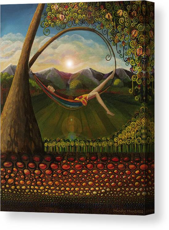 Pop Surrealism Canvas Print featuring the painting It Feels Like Summer by Mindy Huntress