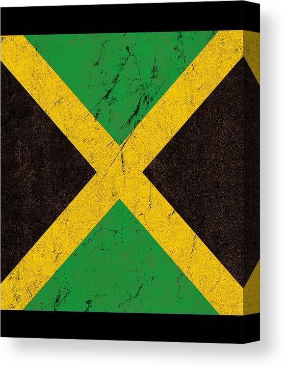 Funny Canvas Print featuring the digital art Jamaica Flag by Flippin Sweet Gear