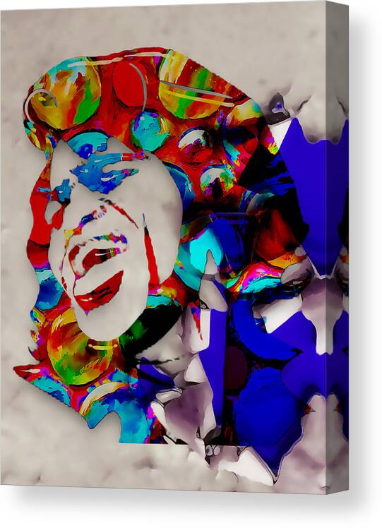 James Brown Canvas Print featuring the mixed media James Brown Living In America by Marvin Blaine