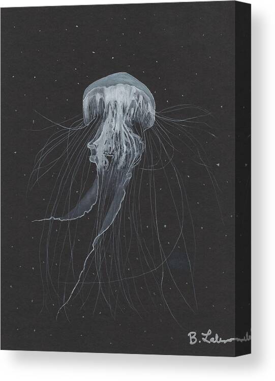 Jellyfish Canvas Print featuring the painting Jellyfish by Bob Labno