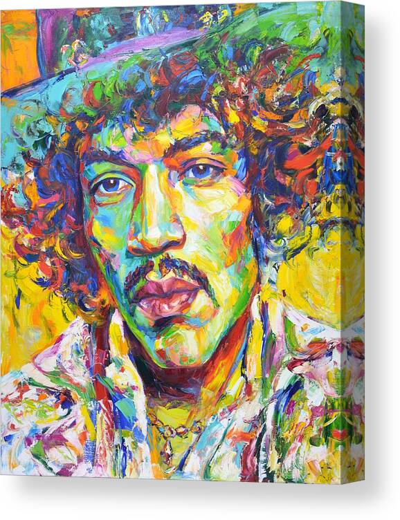 Jimi Hendrix Canvas Print featuring the painting Jimi Hendrix by Iryna Kastsova