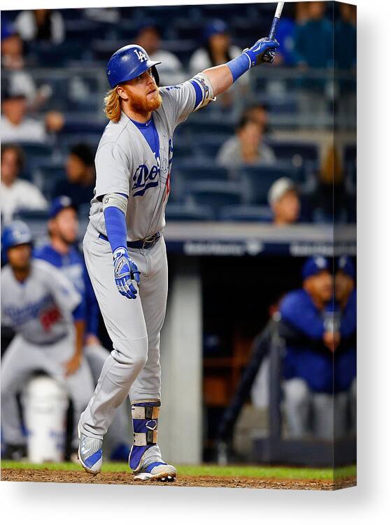 Following Canvas Print featuring the photograph Justin Turner by Jim McIsaac