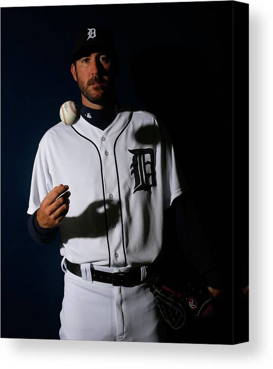 Media Day Canvas Print featuring the photograph Justin Verlander by Kevin C. Cox