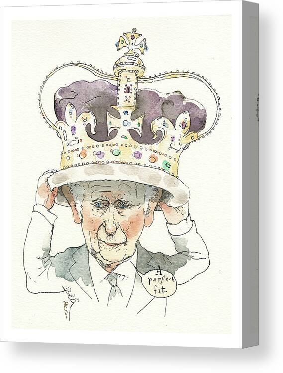 King Charles Iii: A Modern Cinderella Story Canvas Print featuring the painting King Charles III A Modern Cinderella Story by Barry Blitt