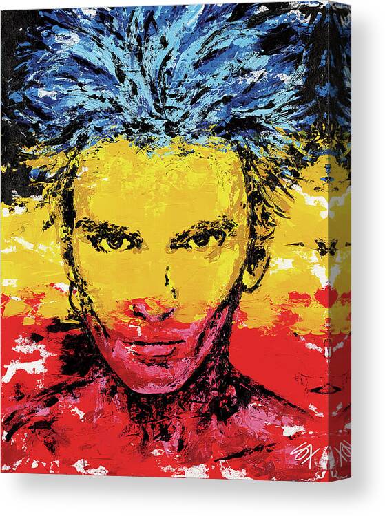 Sting Canvas Print featuring the painting King of Pain by Steve Follman