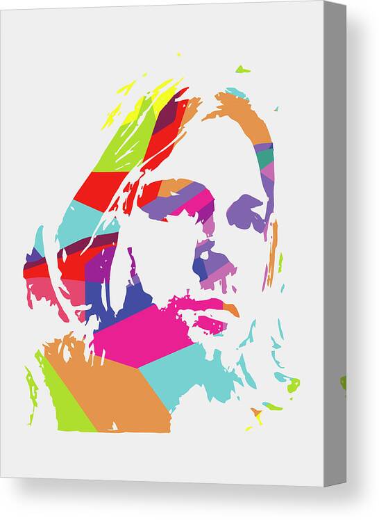 Kurt Cobain Canvas Print featuring the digital art Kurt Cobain 1 POP ART by Ahmad Nusyirwan