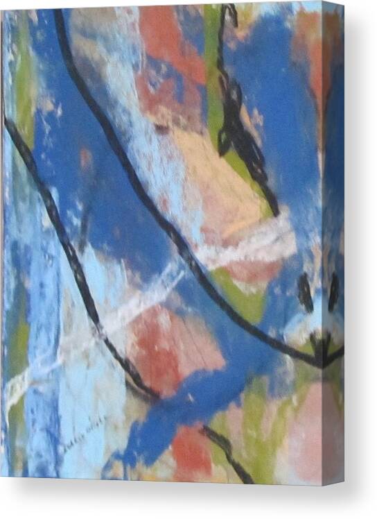 Left Hand Paintings Canvas Print featuring the pastel Left Hand Abstracts Series #1 Left Diptych by Barbara O'Toole