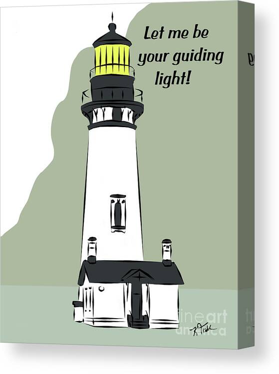 Yaquina-head Canvas Print featuring the digital art Let Me Be Your Guiding Light by Kirt Tisdale