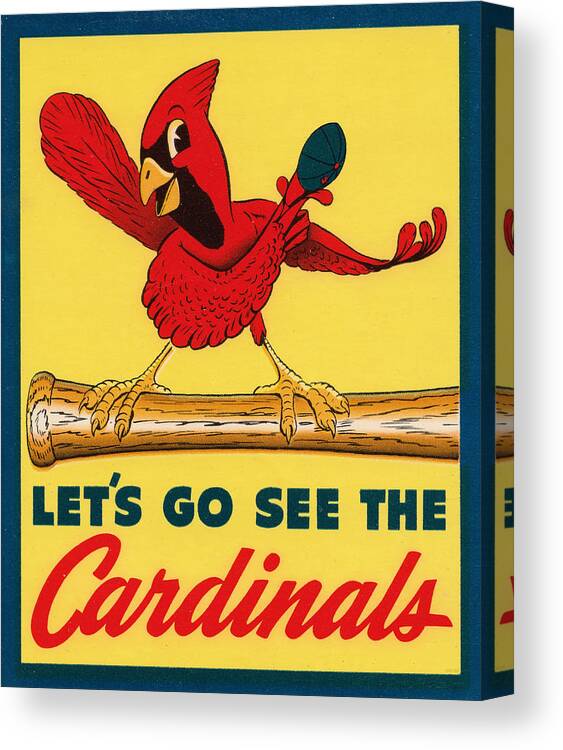 St. Louis Canvas Print featuring the mixed media Let's Go See The Cardinals by Row One Brand