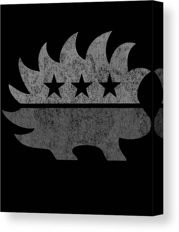 Libertarianism Canvas Print featuring the digital art Libertarian Porcupine Greyed Out Tacti-Cool by Flippin Sweet Gear
