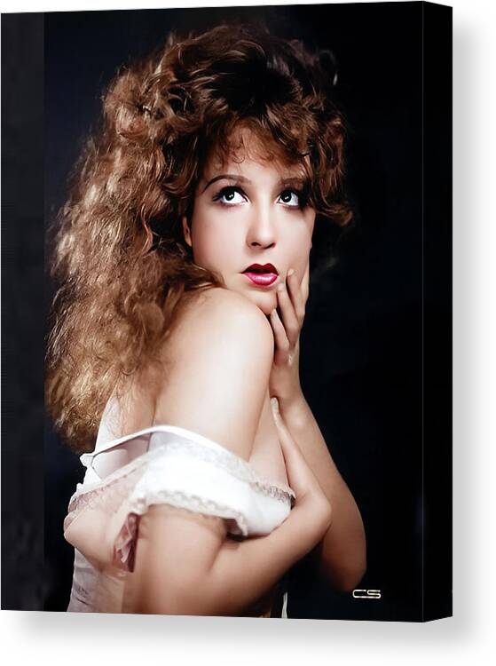 Lili Damita Canvas Print featuring the digital art Lili Damita - French actress by Chuck Staley