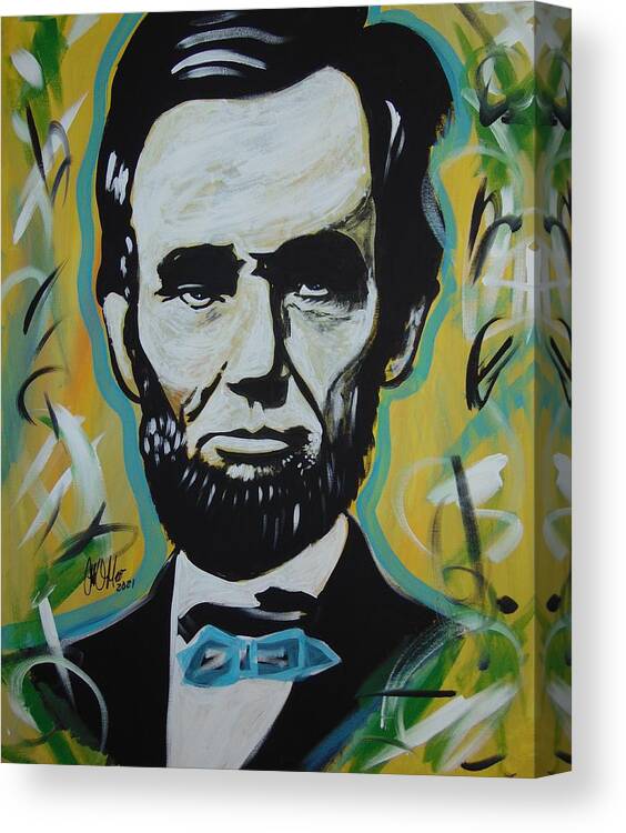 Abraham Lincoln Canvas Print featuring the painting Lincoln the Legend by Antonio Moore