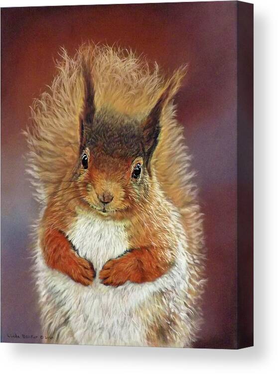 Animal Canvas Print featuring the painting Little Red by Linda Becker