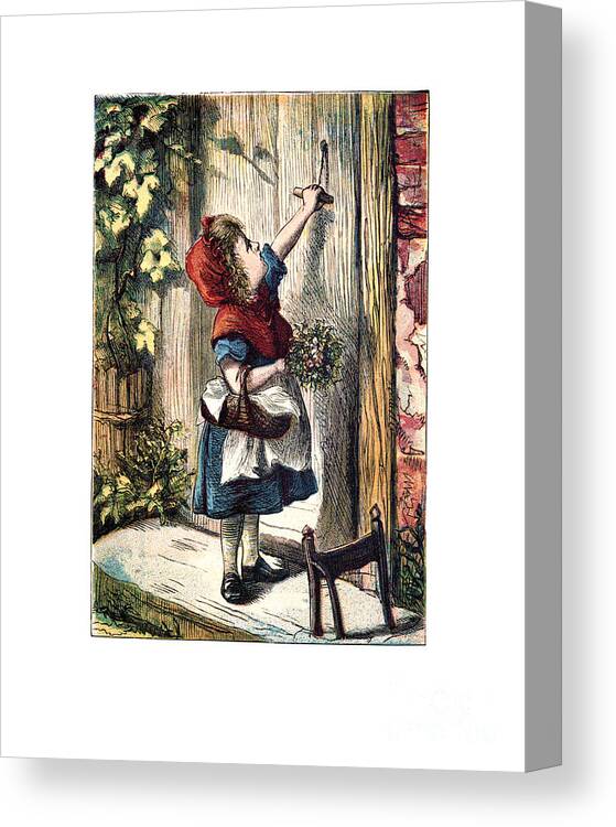 Little Red Riding Hood Canvas Print featuring the digital art Little Red by Madame Memento