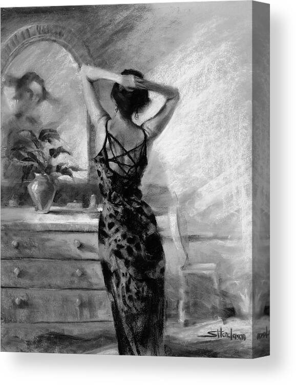 Woman Canvas Print featuring the painting Looking Glass Girl by Steve Henderson