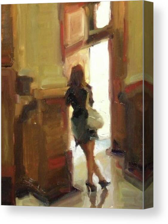 Figurative Canvas Print featuring the painting Looking Outward by Ashlee Trcka
