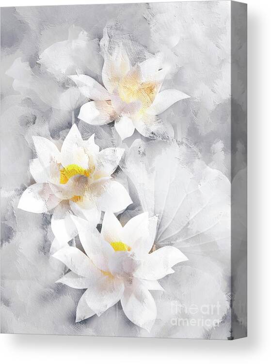 Lotus Canvas Print featuring the painting Lotus flowers by Jacky Gerritsen