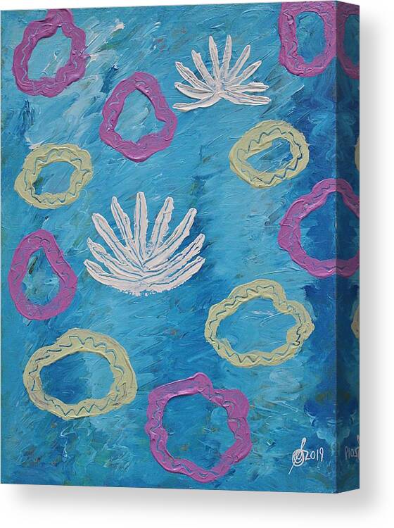 Lotus Canvas Print featuring the painting Lotuses original painting by Sol Luckman