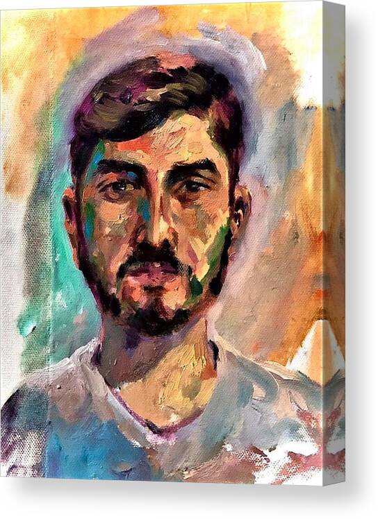 Impressionist Canvas Print featuring the painting MA6-Massoud Ahmed by Massoud Ahmed