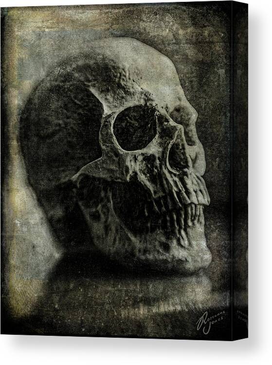 Skull Canvas Print featuring the photograph Macabre Skull 1 by Roseanne Jones