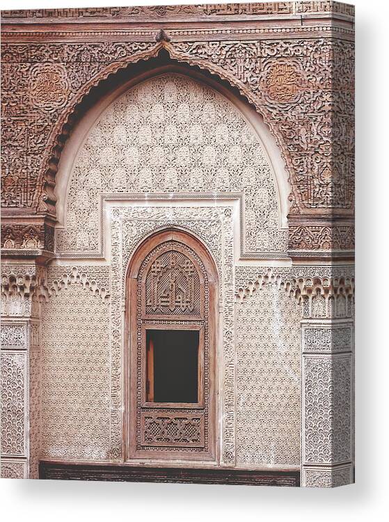 Morocco Canvas Print featuring the photograph Madrasa Window by Lupen Grainne