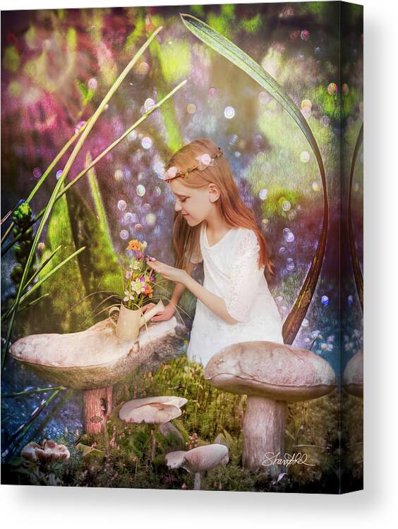 Magical Canvas Print featuring the photograph Magical Mushroom Garden by Shara Abel