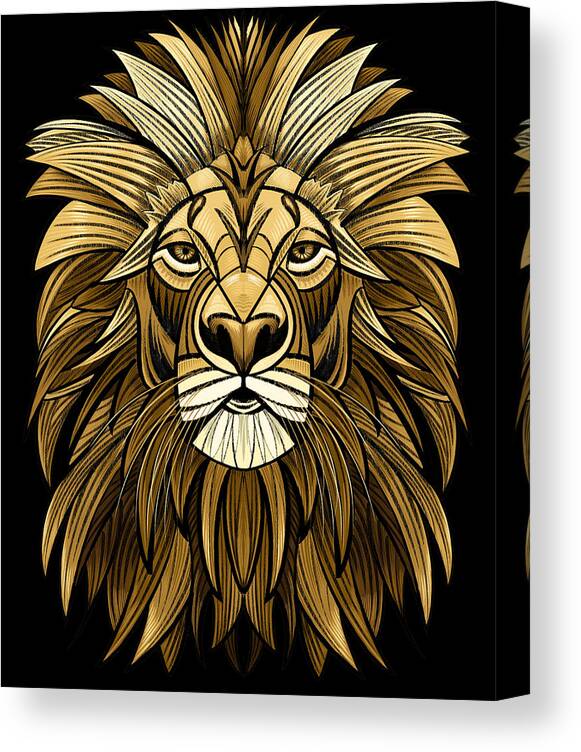 Leo Canvas Print featuring the digital art Majestic Lion No Background by John Gibbs