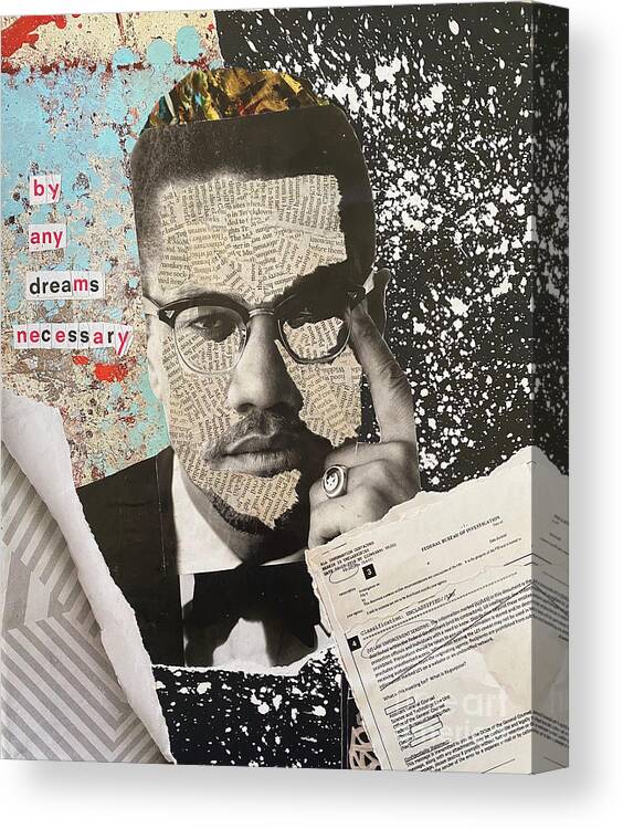 Malcolm X Canvas Print featuring the mixed media Malcolm X by Citizen Raja