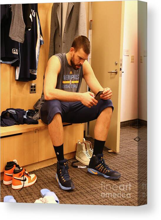 Nba Pro Basketball Canvas Print featuring the photograph Marc Gasol by Nathaniel S. Butler