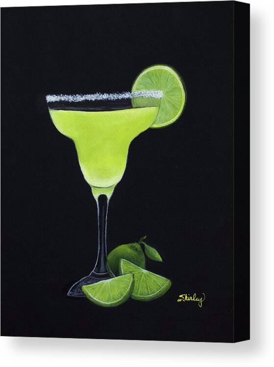Margarita Canvas Print featuring the painting Margarita with Lime by Shirley Dutchkowski