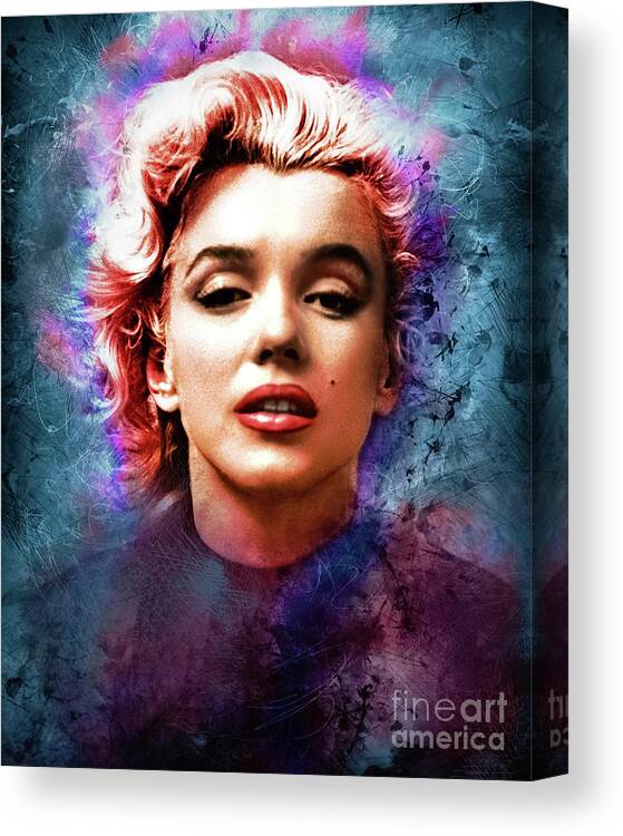 Marilyn Monore Canvas Print featuring the photograph Marilyn in the clouds by Franchi Torres