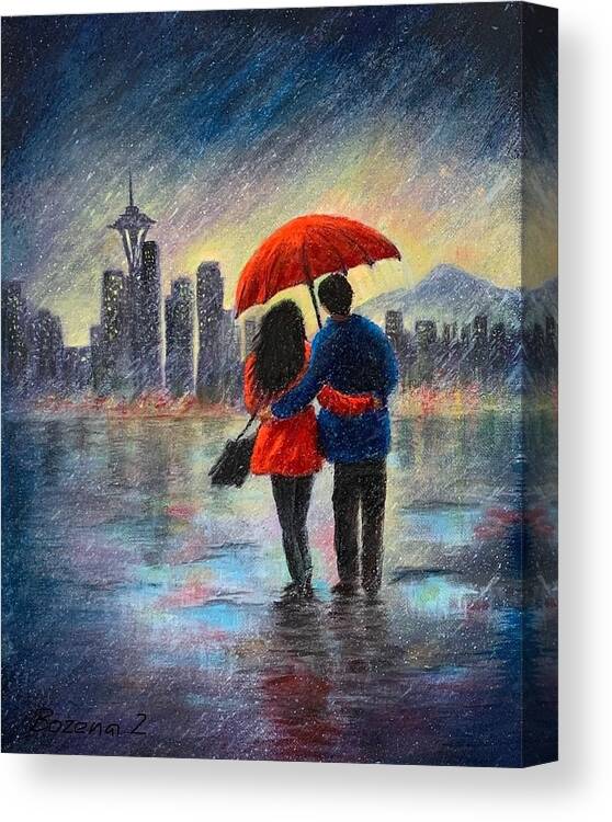 Landscape Canvas Print featuring the painting Marry's Memories from Seattle by Bozena Zajaczkowska