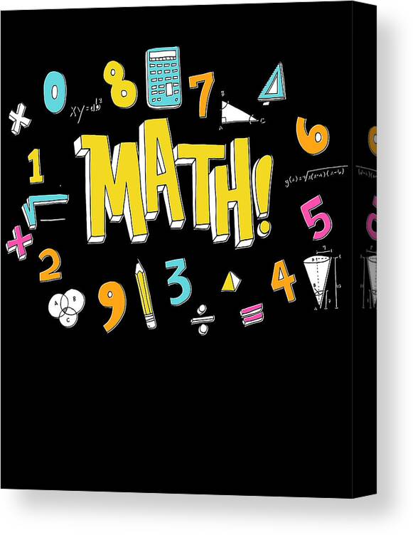 Funny Canvas Print featuring the digital art Math by Flippin Sweet Gear