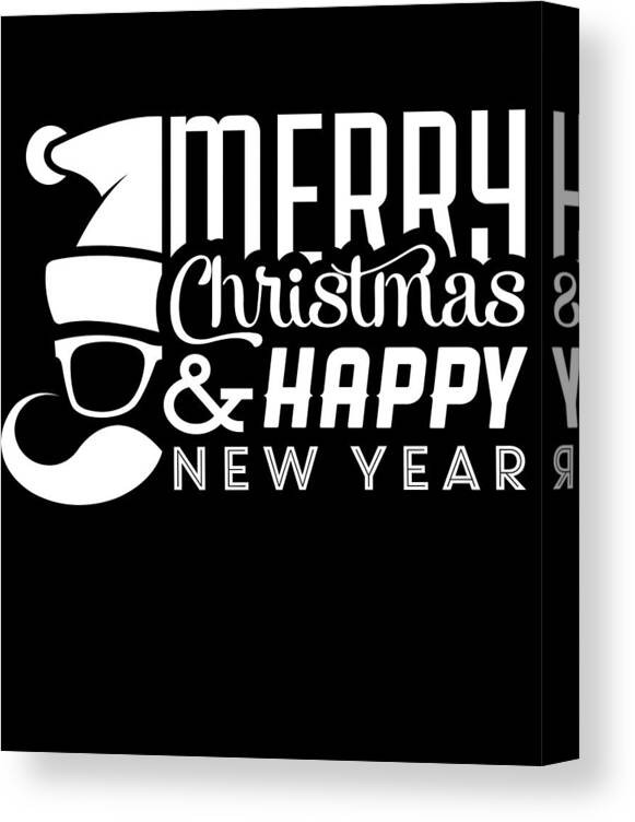 New Year 2024 Canvas Print featuring the digital art Merry Christmas and Happy New Year by Flippin Sweet Gear