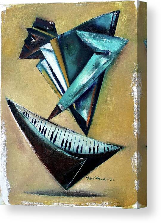 Jazz Canvas Print featuring the painting Metaphysic-Ali by Martel Chapman