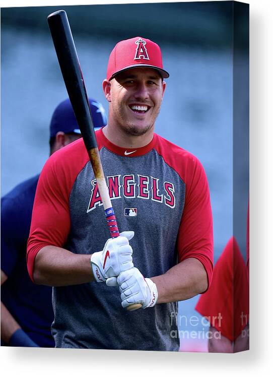 People Canvas Print featuring the photograph Mike Trout by Harry How