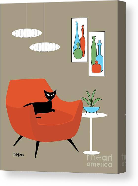 Mid Century Modern Canvas Print featuring the digital art Mini Mid Century Decanters by Donna Mibus
