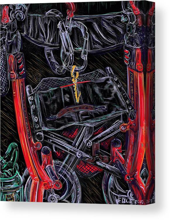 Rollator Canvas Print featuring the digital art Mobility Equipment by Angela Weddle