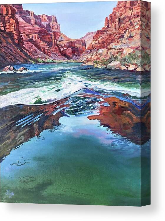 Water Canvas Print featuring the painting Momentum, Grand Canyon by Page Holland