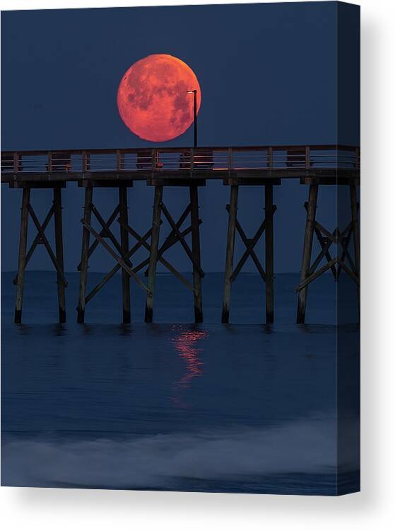 Fullmoon Canvas Print featuring the photograph Moonset by Nick Noble