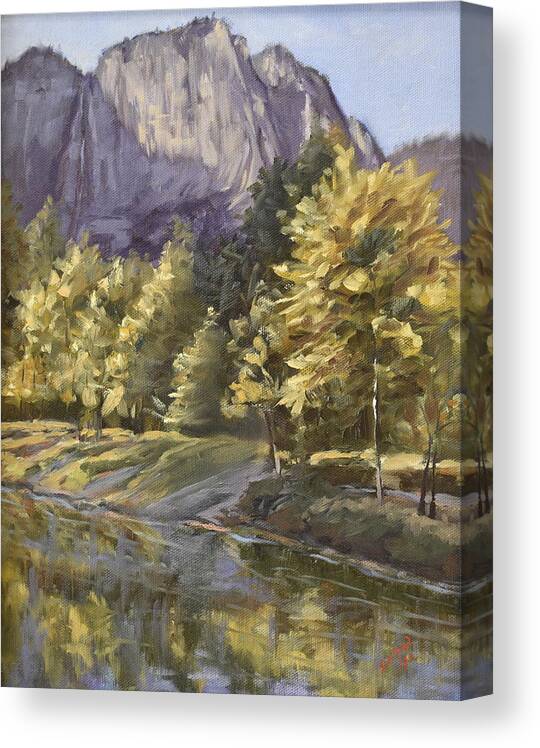 Yosemite Canvas Print featuring the painting Morning at Yosemite by Elisa Arancibia