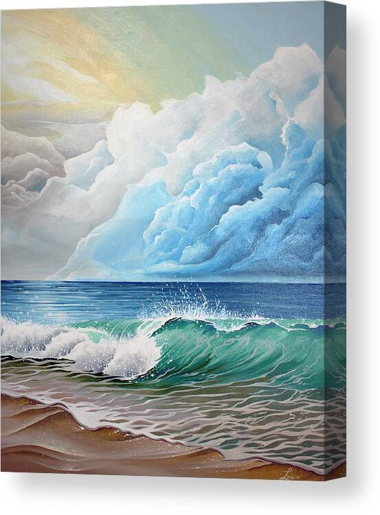 East Coast Canvas Print featuring the painting Morning Shore Break by William Love