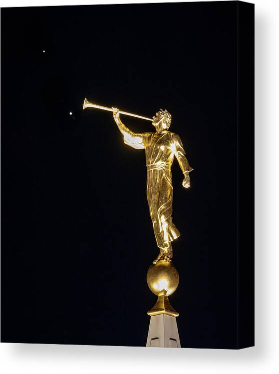 Christmas Star Canvas Print featuring the photograph Moroni and The Christmas Star by Steve Ferro