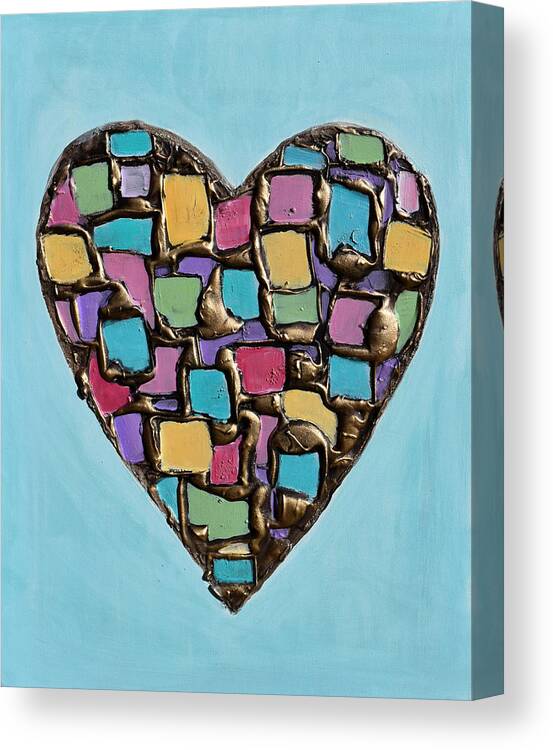 Heart Canvas Print featuring the painting Mosaic Heart by Amanda Dagg