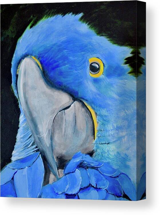 Bird Canvas Print featuring the painting Mr Blue by Walt Maes